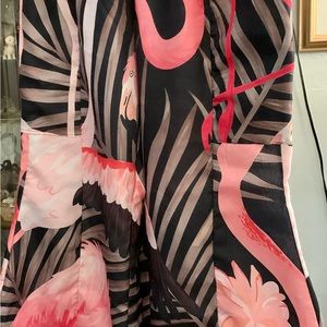 Unique flamingo casual taffeta light pants